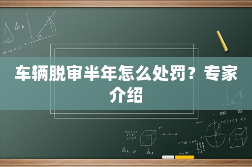 車輛脫審半年怎么處罰？專家介紹