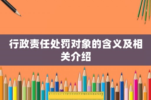 行政責任處罰對象的含義及相關介紹