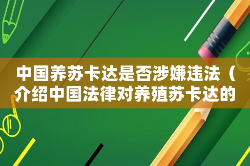 中國養蘇卡達是否涉嫌違法（介紹中國法律對養殖蘇卡達的規定）