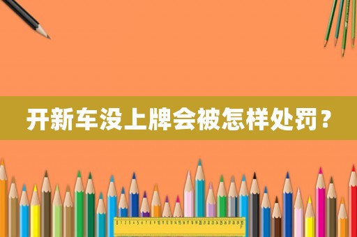 開新車沒上牌會被怎樣處罰？