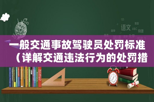 一般交通事故駕駛員處罰標準（詳解交通違法行為的處罰措施）