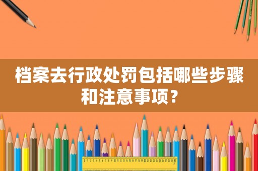 檔案去行政處罰包括哪些步驟和注意事項？