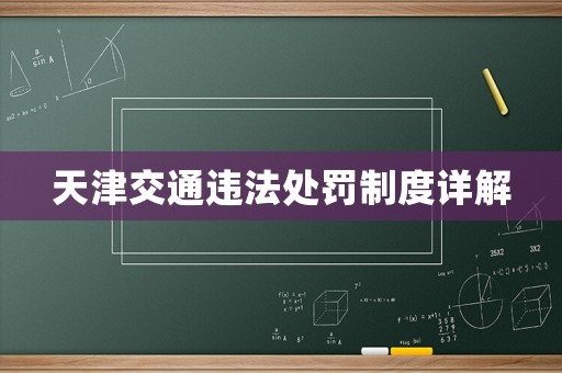 天津交通違法處罰制度詳解