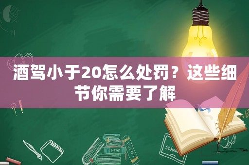 酒駕小于20怎么處罰？這些細(xì)節(jié)你需要了解