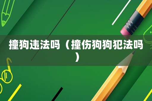 撞狗違法嗎（撞傷狗狗犯法嗎）