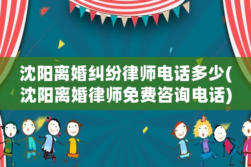 沈陽離婚糾紛律師電話多少(沈陽離婚律師免費咨詢電話)
