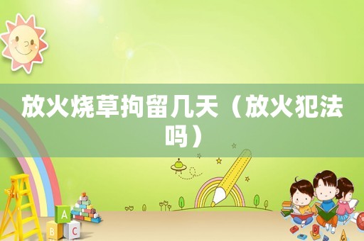 放火燒草拘留幾天（放火犯法嗎）