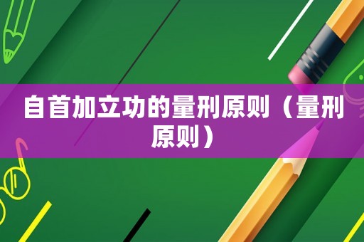 自首加立功的量刑原則（量刑原則）