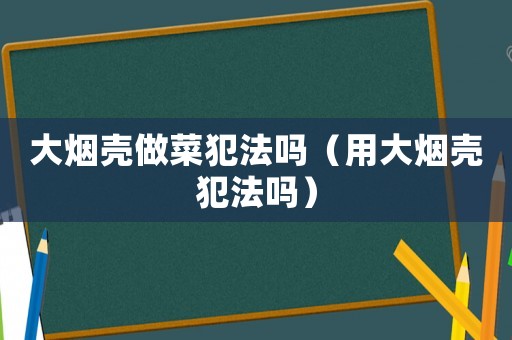 大煙殼做菜犯法嗎（用大煙殼犯法嗎）