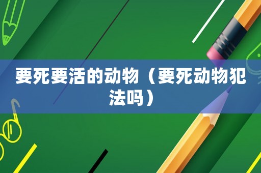 要死要活的動物（要死動物犯法嗎）