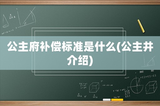 公主府補償標準是什么(公主井介紹)