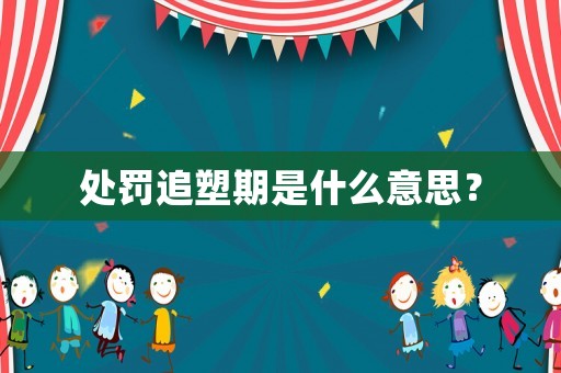 處罰追塑期是什么意思？