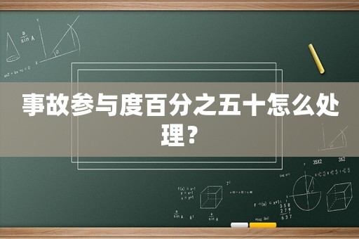 事故參與度百分之五十怎么處理？