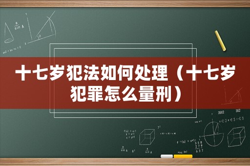 十七歲犯法如何處理（十七歲犯罪怎么量刑）