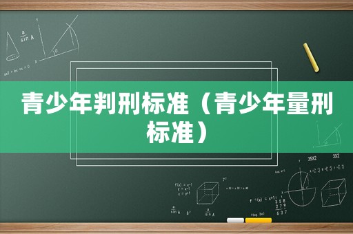 青少年判刑標(biāo)準(zhǔn)（青少年量刑標(biāo)準(zhǔn)）