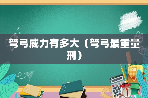 弩弓威力有多大（弩弓最重量刑）