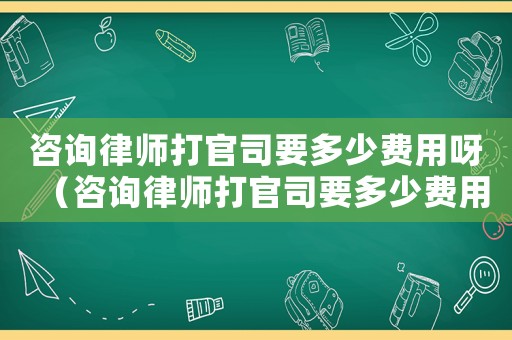 咨詢律師打官司要多少費用呀（咨詢律師打官司要多少費用）