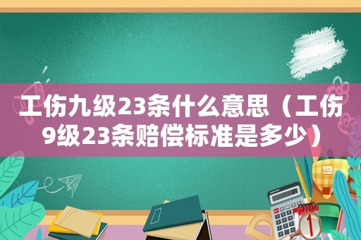 工傷九級23條什么意思（工傷9級23條賠償標準是多少）