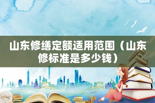 山東修繕定額適用范圍（山東修標準是多少錢）