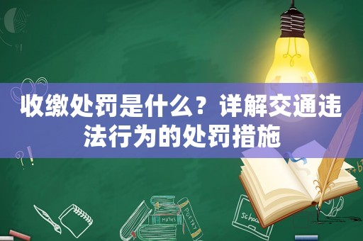 收繳處罰是什么？詳解交通違法行為的處罰措施