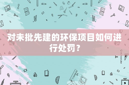 對未批先建的環保項目如何進行處罰？