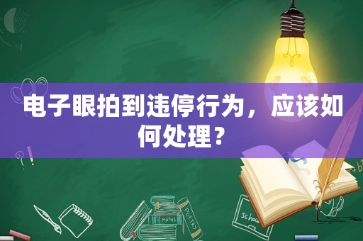 電子眼拍到違停行為，應該如何處理？