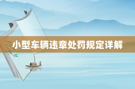 小型車輛違章處罰規(guī)定詳解