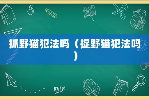 抓野貓犯法嗎（捉野貓犯法嗎）