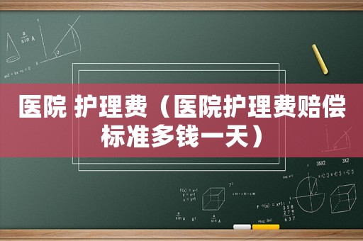 醫院 護理費（醫院護理費賠償標準多錢一天）