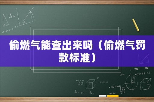 偷燃氣能查出來嗎（偷燃氣罰款標準）