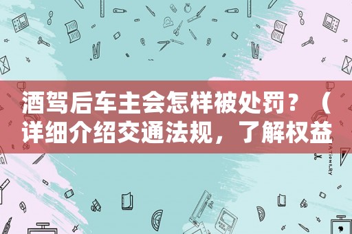 酒駕后車主會怎樣被處罰？（詳細介紹交通法規，了解權益保護）