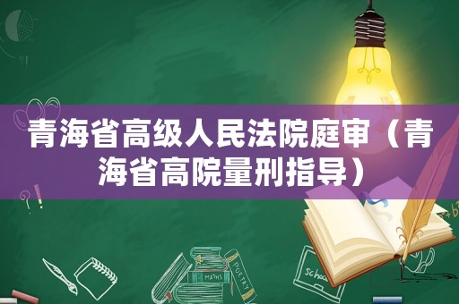 青海省高級人民法院庭審（青海省高院量刑指導）