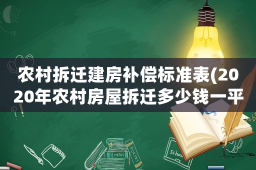 農村拆遷建房補償標準表(2020年農村房屋拆遷多少錢一平米,有哪些補償標準？)