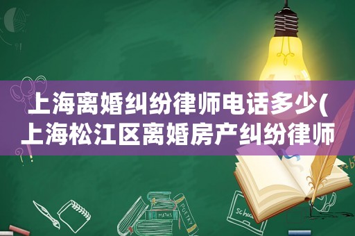 上海離婚糾紛律師電話多少(上海松江區離婚房產糾紛律師)