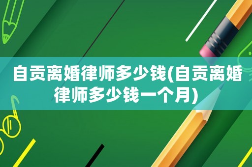 自貢離婚律師多少錢(自貢離婚律師多少錢一個月)