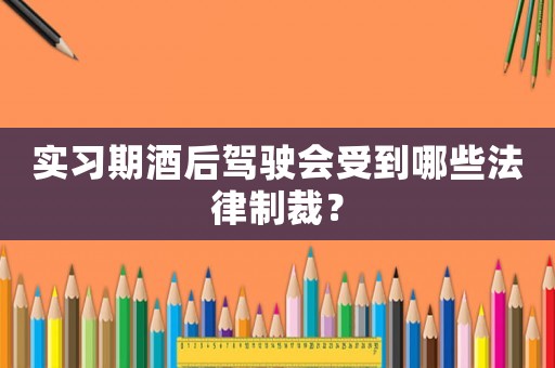 實習期酒后駕駛會受到哪些法律制裁？
