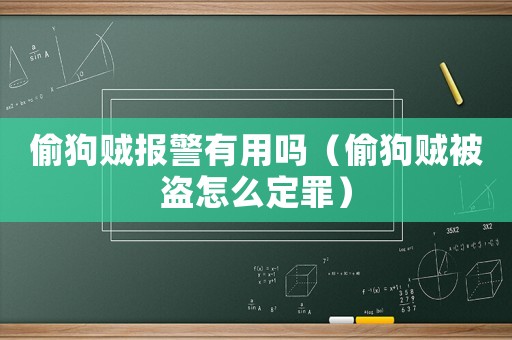 偷狗賊報警有用嗎（偷狗賊被盜怎么定罪）