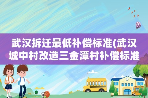 武漢拆遷最低補償標準(武漢城中村改造三金潭村補償標準？)