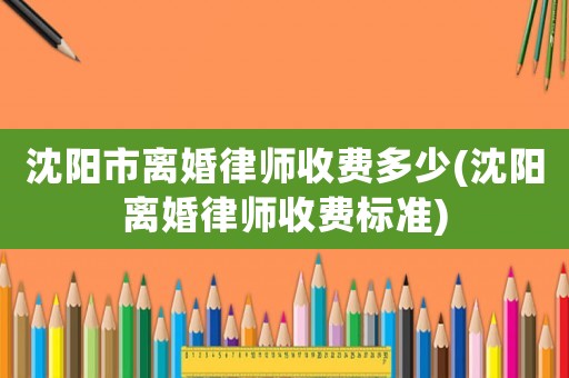 沈陽市離婚律師收費多少(沈陽離婚律師收費標準)