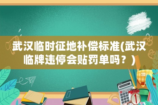 武漢臨時征地補償標準(武漢臨牌違停會貼罰單嗎？)