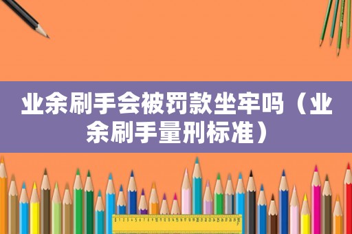 業余刷手會被罰款坐牢嗎（業余刷手量刑標準）