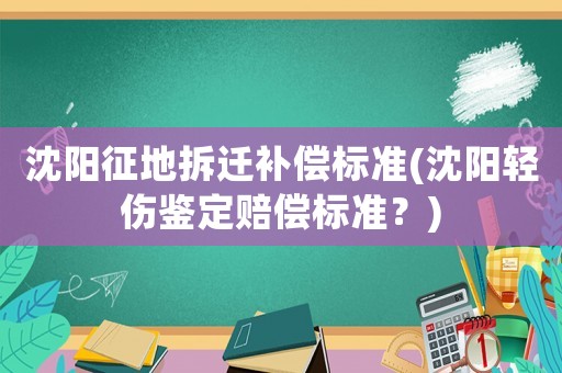 沈陽征地拆遷補(bǔ)償標(biāo)準(zhǔn)(沈陽輕傷鑒定賠償標(biāo)準(zhǔn)？)