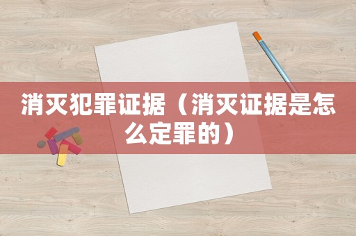 消滅犯罪證據（消滅證據是怎么定罪的）