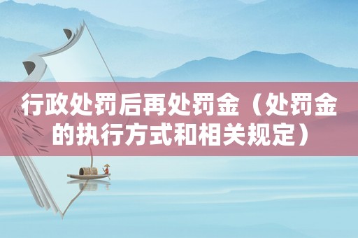 行政處罰后再處罰金（處罰金的執(zhí)行方式和相關規(guī)定）