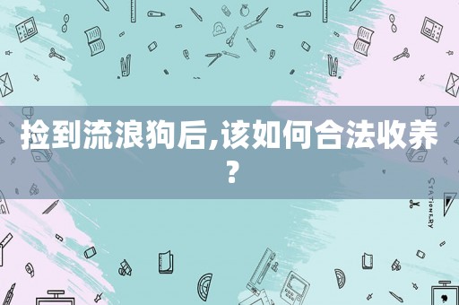 撿到流浪狗后,該如何合法收養(yǎng)？