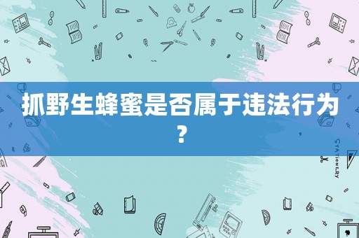 抓野生蜂蜜是否屬于違法行為？