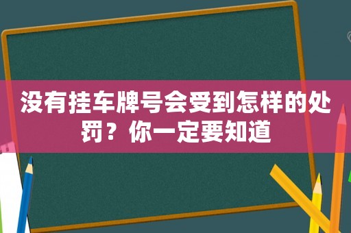 沒有掛車牌號會受到怎樣的處罰？你一定要知道