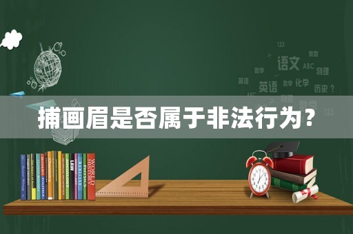 捕畫眉是否屬于非法行為？