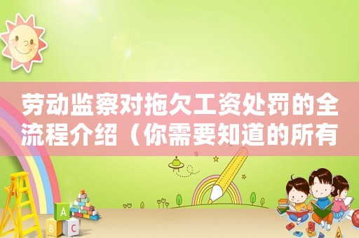 勞動監(jiān)察對拖欠工資處罰的全流程介紹（你需要知道的所有依據(jù)和細(xì)節(jié)）