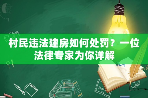 村民違法建房如何處罰？一位法律專家為你詳解